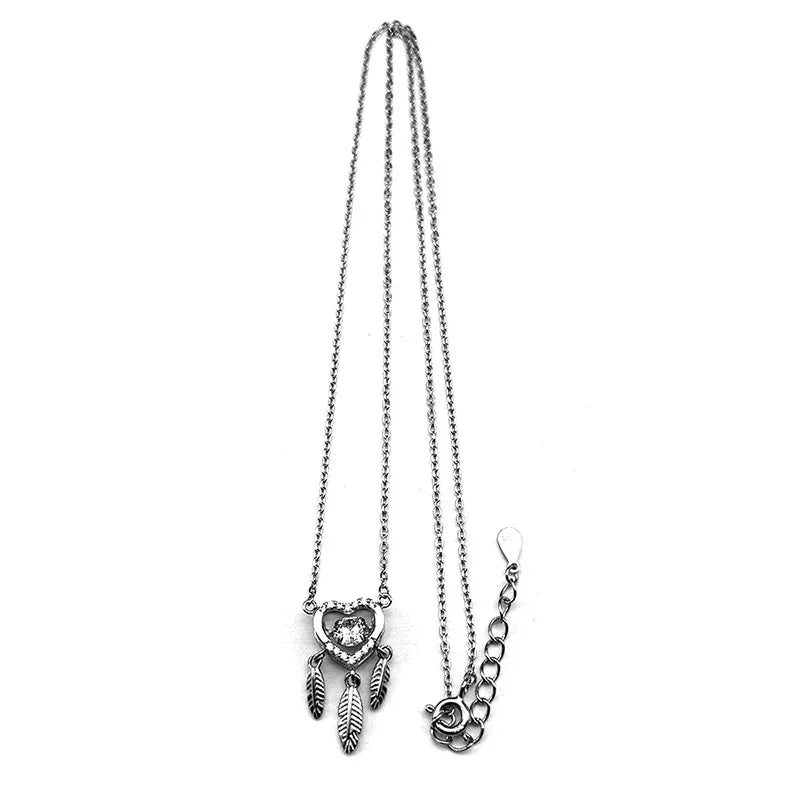 Silverhalsband drömfångare hjärta Silver