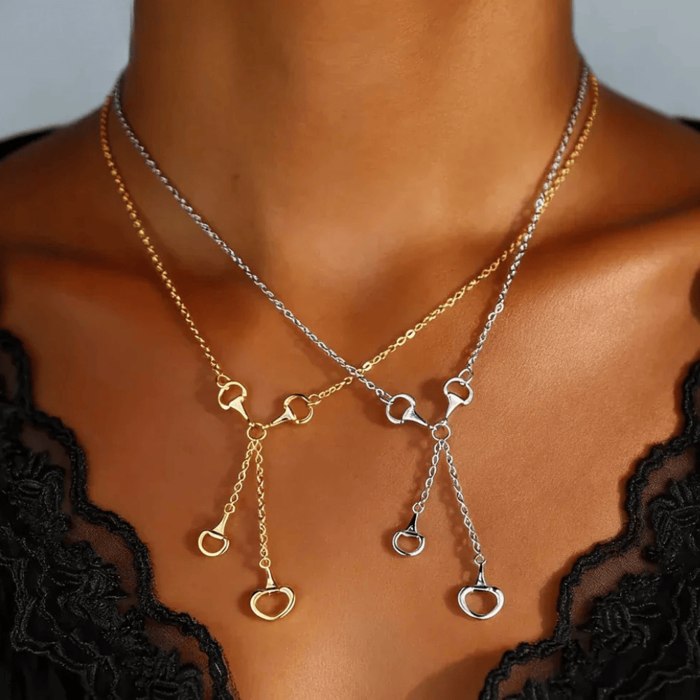 Silverhalsband med Dubbla Hästbett
