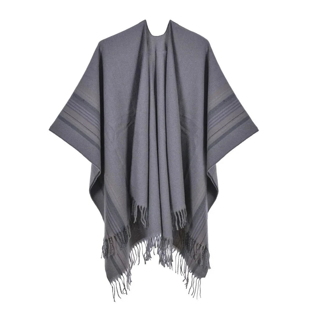 Sjal poncho Grå / One Size