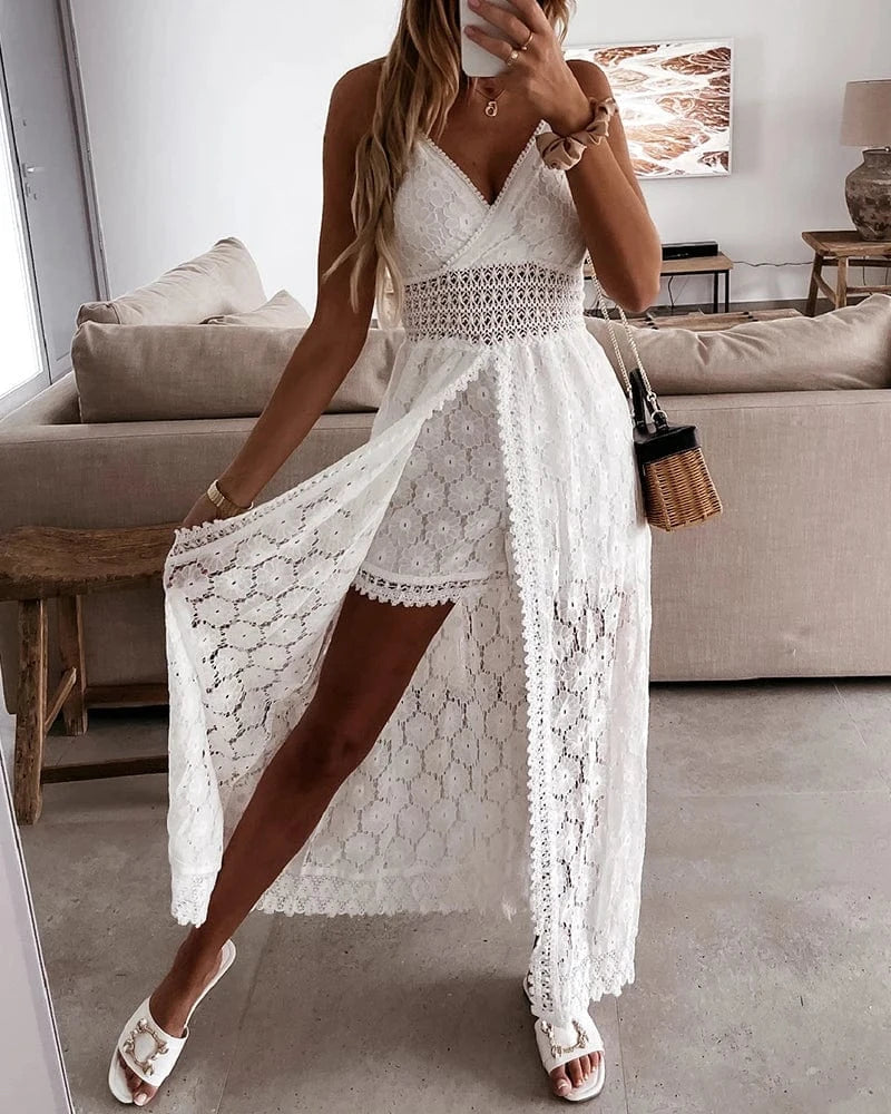 Sommar Western Broderie Anglaise Klänning