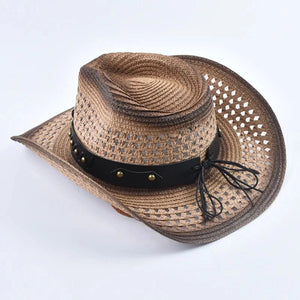 Strå Cowboyhatt Ventilerad Ljusbrun / Kan justeras
