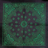 Svart Bandana med Neongrönt Paisley-tryck Svart med Neongrön