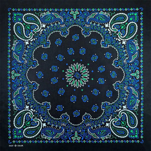 Svart Paisley Bandana med Flerfärgat Tryck Svart blå