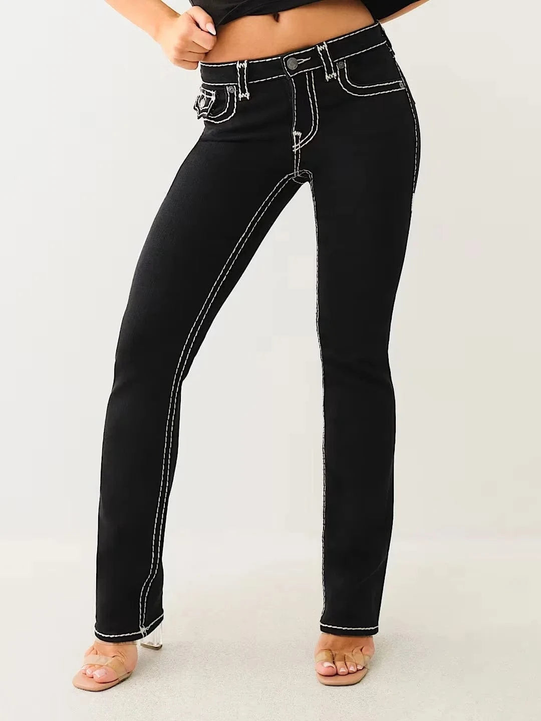 Svarta raka jeans dam