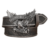 Texas cowboybälte med silver örnspänne Grå / 120cm
