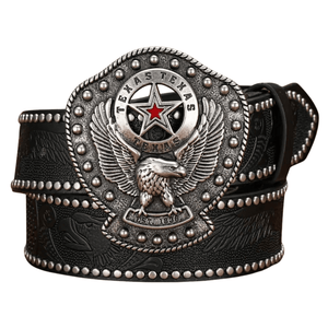 Texas westernbälte örnspänne Svart / 120cm