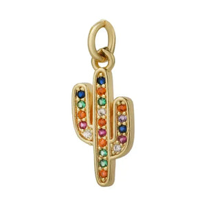 Trendy Full Diamond Cactus Pendant Necklace Plant Shape Personalized Jewelry Fashion Accessory New Arrival from Mainland China Style Ten / Single crane