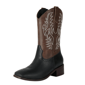 Tvåfärgade Cowboyboots för Dam Svart / 35