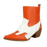 Tvåfärgade Låga Cowboy Boots för Dam Orange / 34