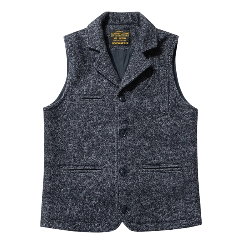 Tweed väst herr Grå / S