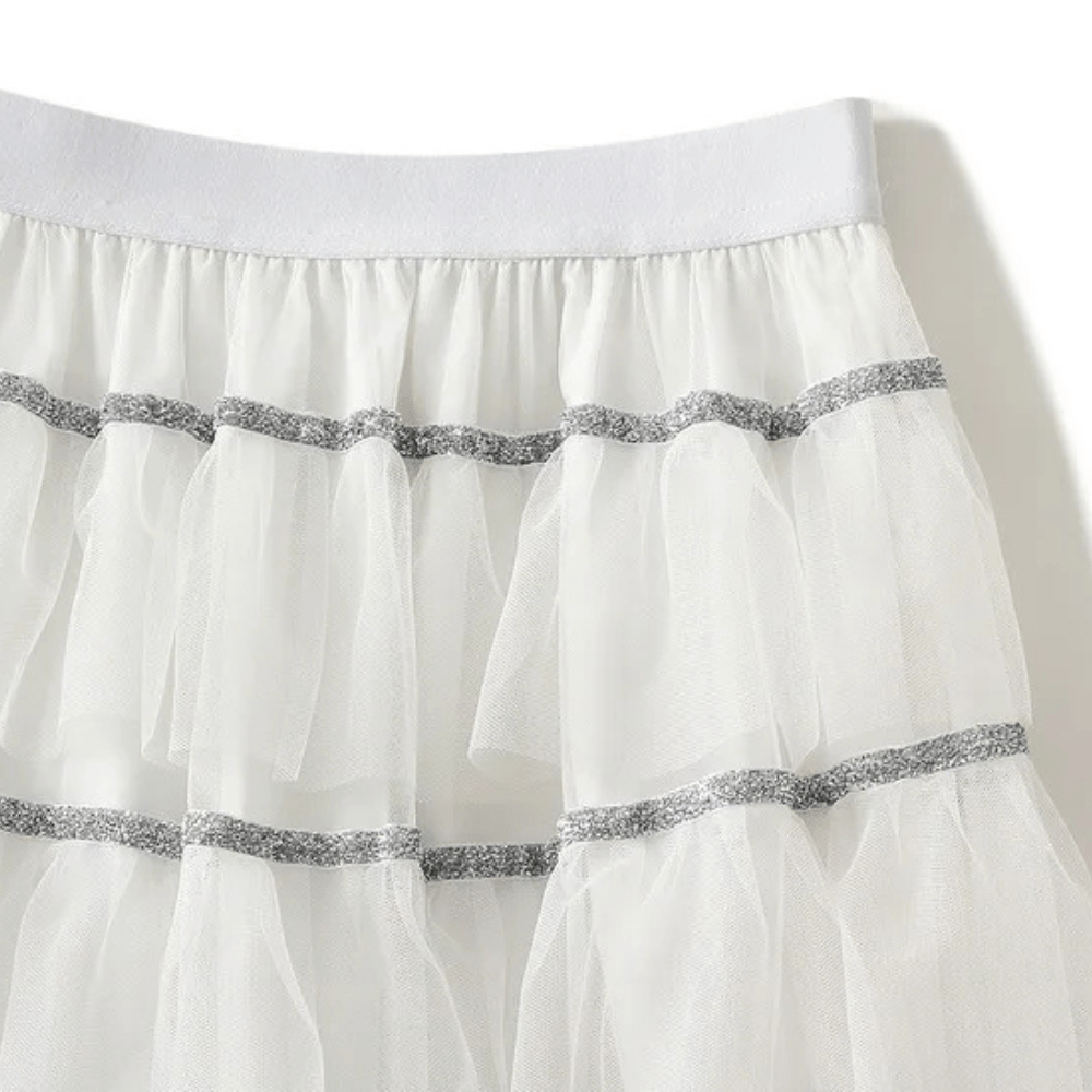 Tyllkjol med silverpaljetter