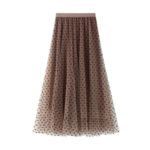 Tyllkjol med svarta prickar Brun / One Size