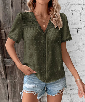 V ringad blus dam