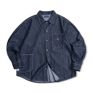 Vintage jeansskjorta herr i workwear-stil