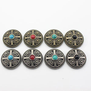 Vintage rund concho med sten
