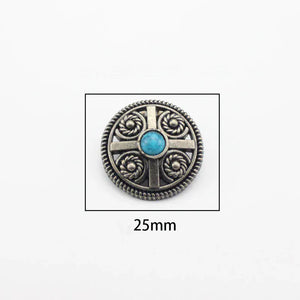 Vintage rund concho med sten