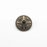 Vintage rund concho med sten Guld svart