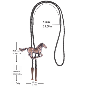 Western Bolo Tie med galopperande häst