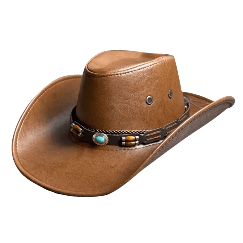 Western Cowboyhatt i Konstläder Brun01 / 56-58cm