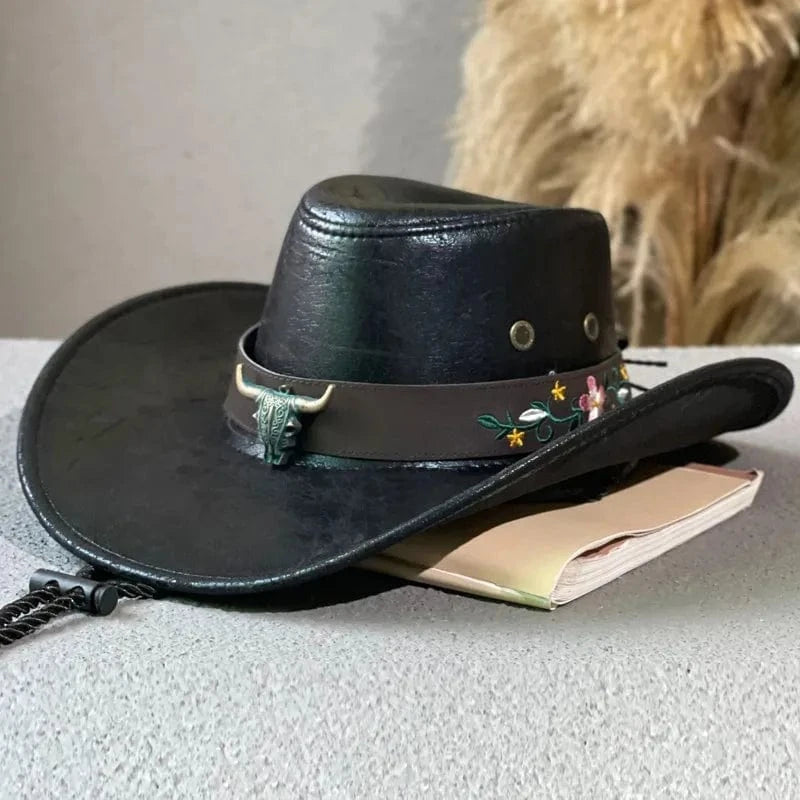 Western Cowboyhatt Oxhuvud Svart 1 / 56-58cm