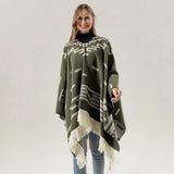Western poncho Grön / One Size