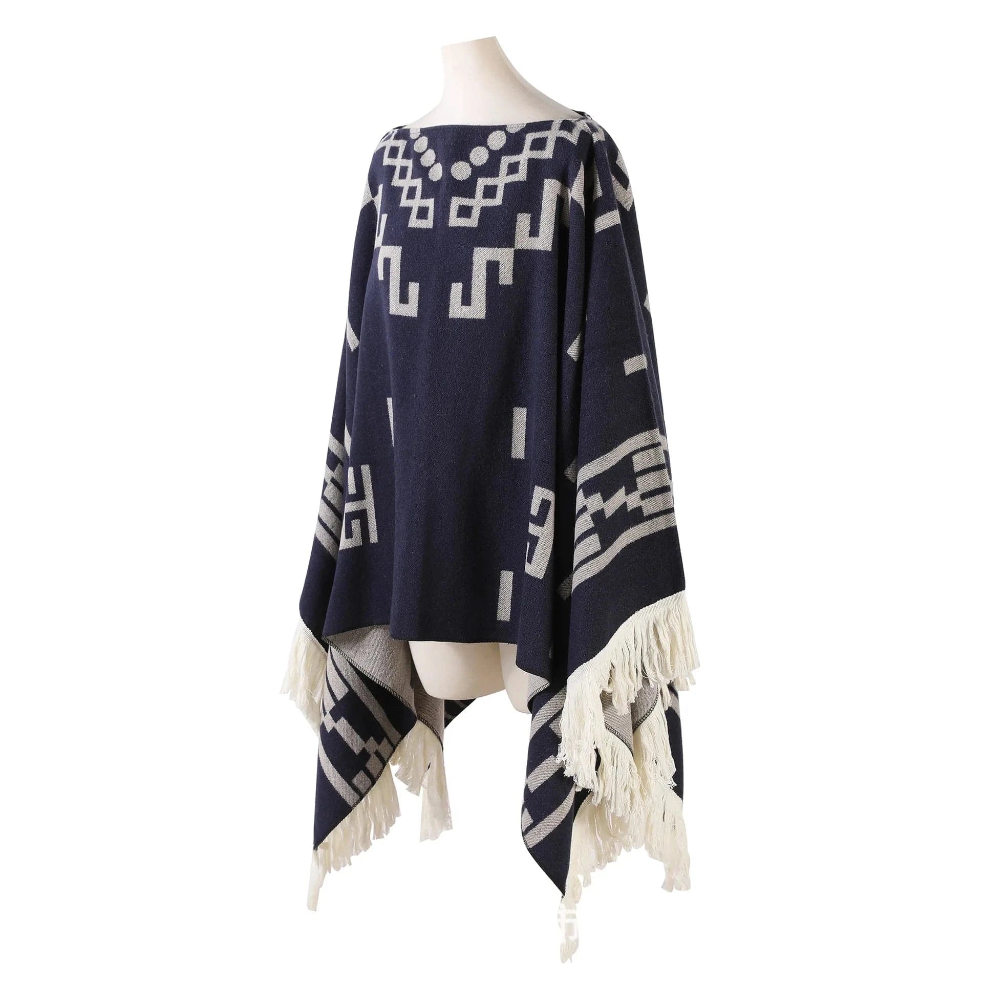 Western poncho Marinblå / One Size