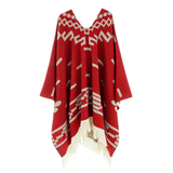 Western poncho Röd / One Size