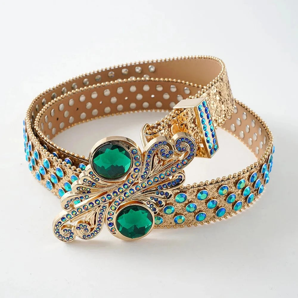 Westernbälte med Strass och Dödskallespänne
