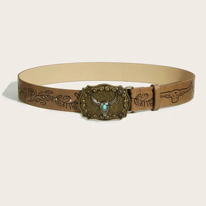 Westernbälte präglad design med vintagespänne
