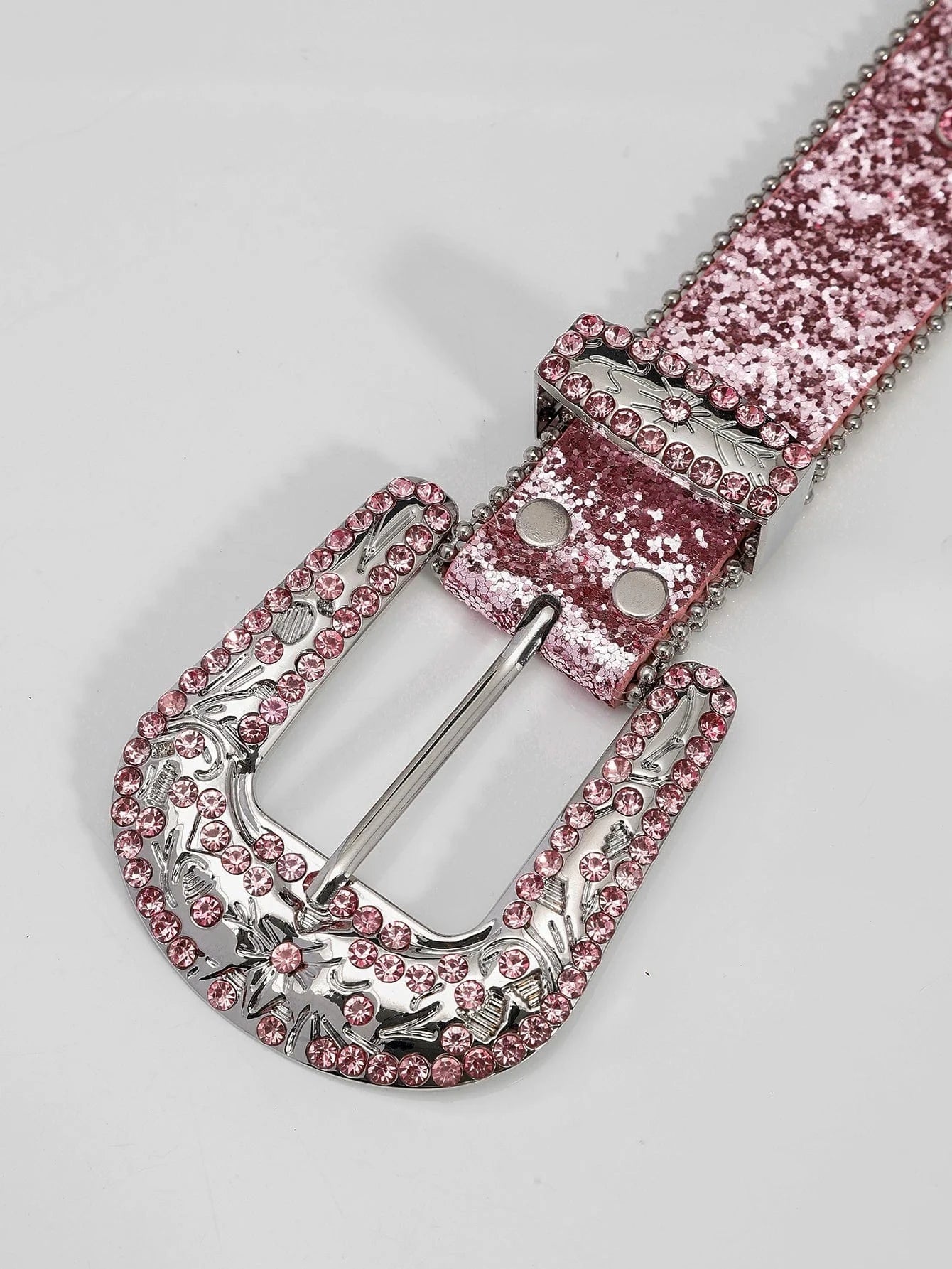 Westernbälte Rosa med Strass och Korsdetaljer