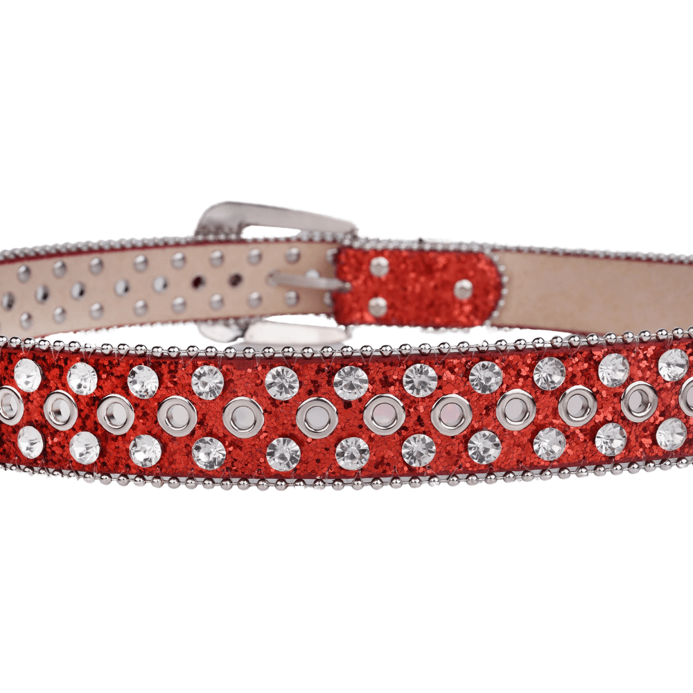 Westernbälte Silverfärgat med Strass och Nitar
