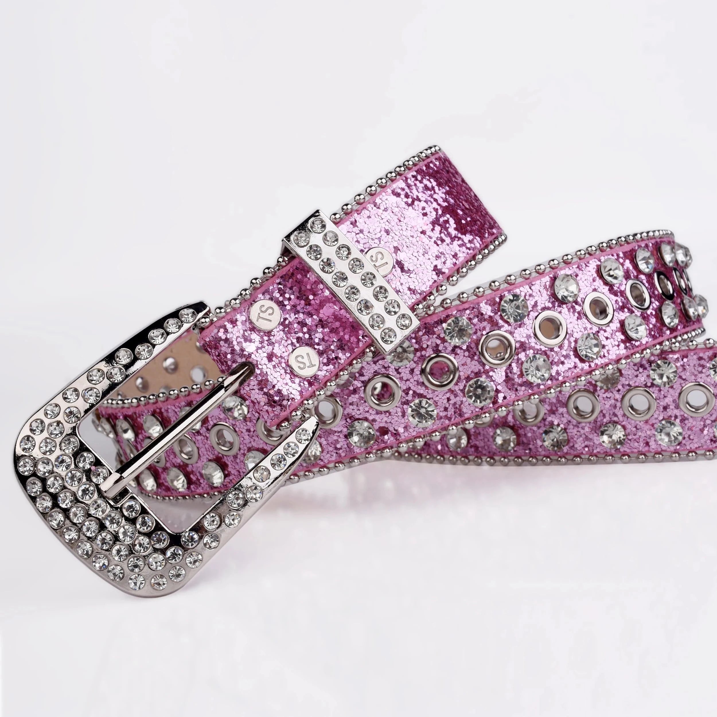 Westernbälte Silverfärgat med Strass och Nitar