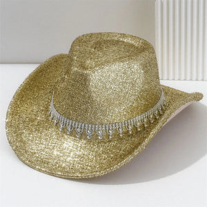 Westernhatt dam med strass 56-58cm / Champagne