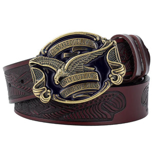 Westernläderbälte American Eagle Brons Brun / 90cm