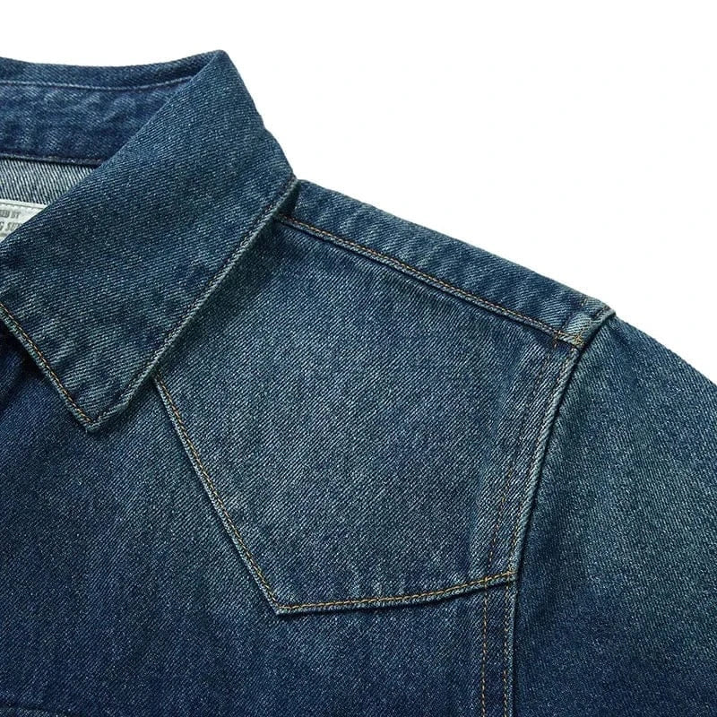 Westernskjorta i tvättad denim
