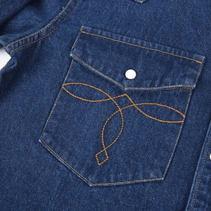Westernskjorta i tvättad denim