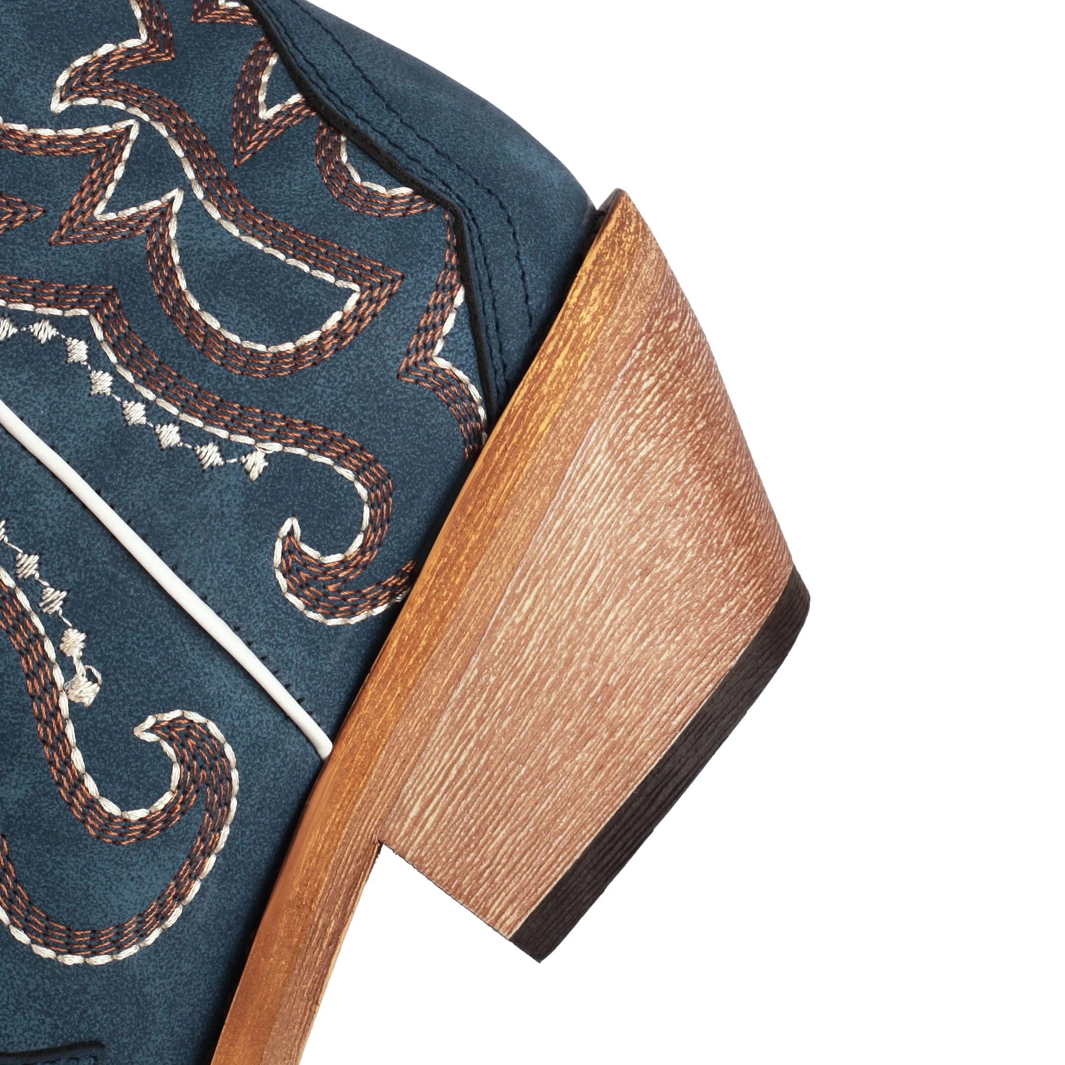 Blåa Höga Cowboyboots med Broderi för Dam